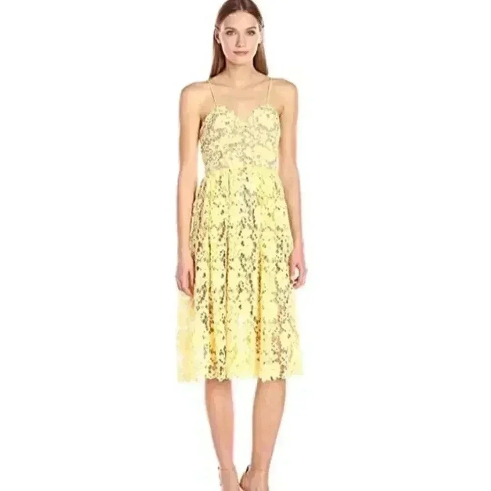 Donna Morgan Lace Yellow Dress